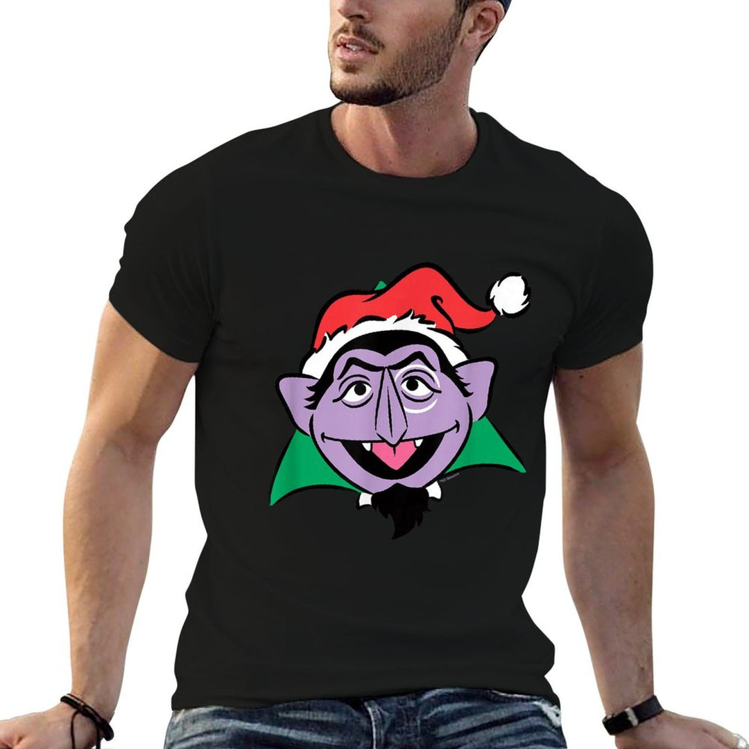 Sesame Street Christmas Santa Hat Count Von Count Face  Classic T-Shirt