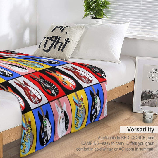 Paul Weller's Rickenbacker 330 Guitar Collection Wrinkle-free Throw Blanket