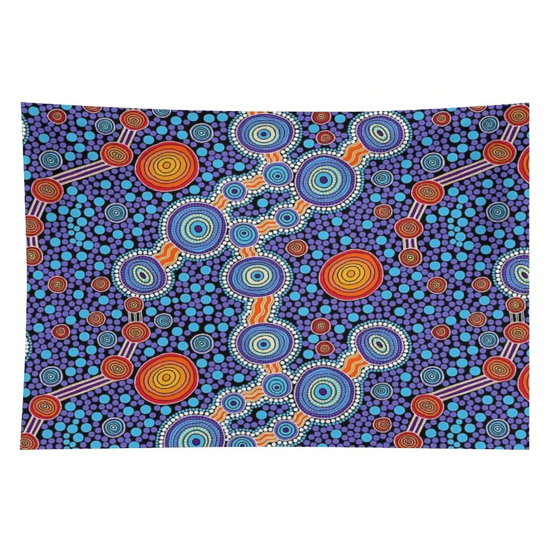 Authentic Aboriginal Art - The Journey Blue Tapestry