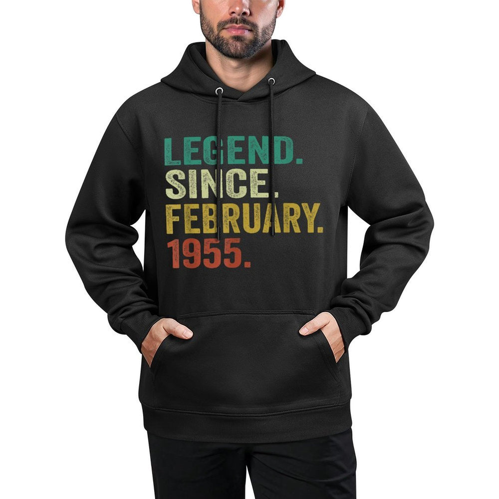 70 Years Old Gifts Legend Since February 1955 70th Birthday Casual Wear Hoodie