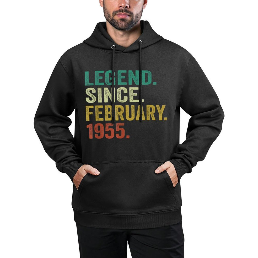 70 Years Old Gifts Legend Since February 1955 70th Birthday Casual Wear Hoodie