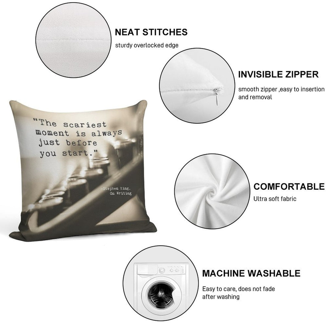 The Scariest Moment Soft Reinforced Edging Throw Pillow