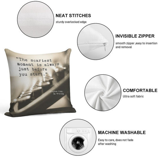 The Scariest Moment Soft Reinforced Edging Throw Pillow