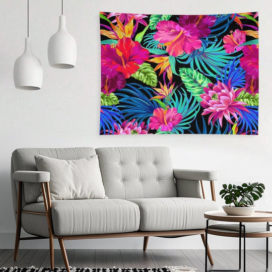 Drive You Mad Hibiscus Pattern Tapestry