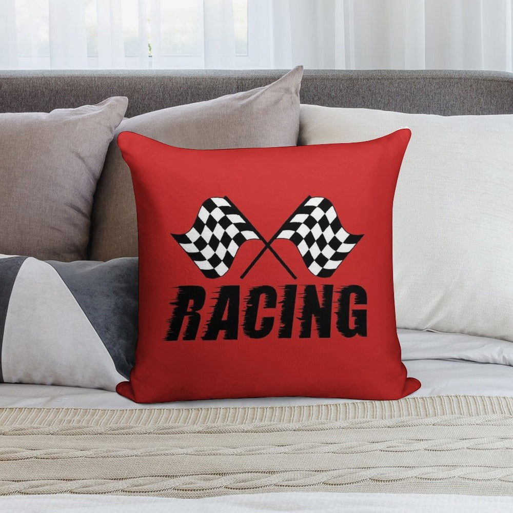 Racing Flags Checkered Flag Car Window Bumper Decal Soft Hidden Zipper Throw Pillow