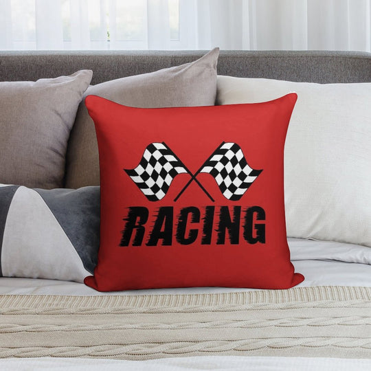 Racing Flags Checkered Flag Car Window Bumper Decal Soft Hidden Zipper Throw Pillow
