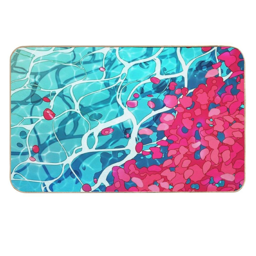 Red Roses And Petals in The Water  Slip-Resistant Bath Mat