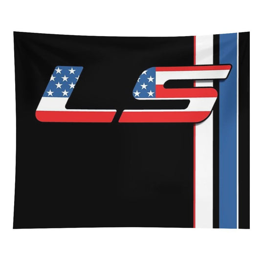 LSX Murica USA V8 Racing LS Flag Stripes Tapestry
