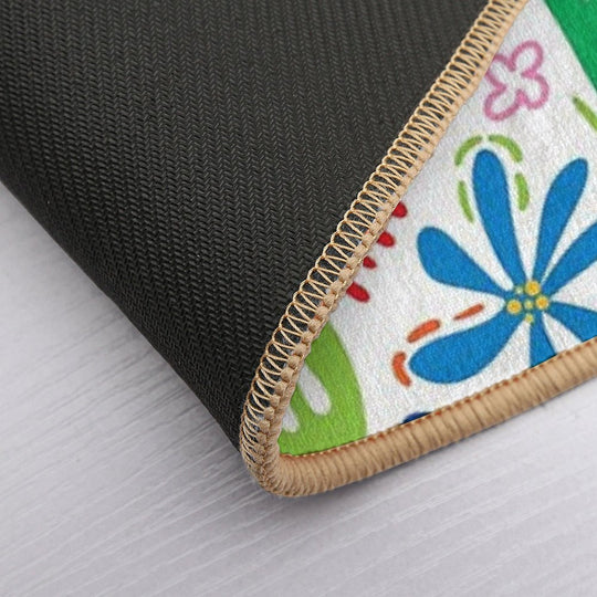 Bright And Colorful Floral Design  High-Traffic Bath Mat