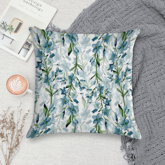 Blue Branches Soft High-Density Material Throw Pillow