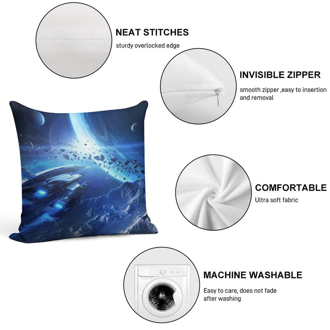 Mass Effect Normandy SR2 Soft Short Plush Fabric Throw Pillow