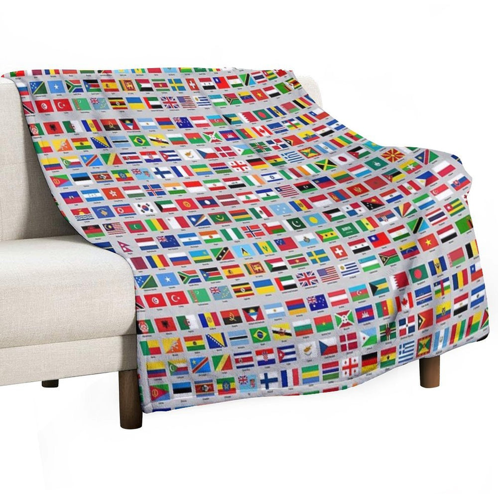 All of The Current World Flags Every Nation Eco-conscious Throw Blanket