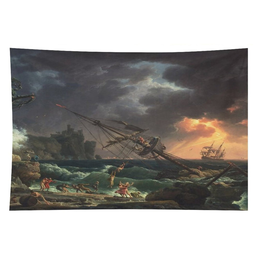 The Shipwreck  Claude-Joseph Vernet  1772 Ocean Storm Marine Ship Art Tapestry