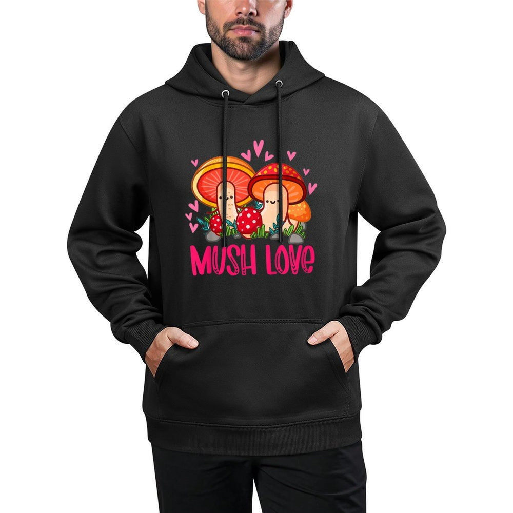 Kids Mush Love Cute Mushroom Lover Fungi Botanical Valentines Cotton-Polyester Blend Hoodie