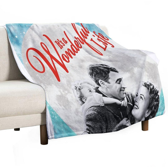 Its A Wonderful Life Vintage Christmas Classic Easy Care Throw Blanket