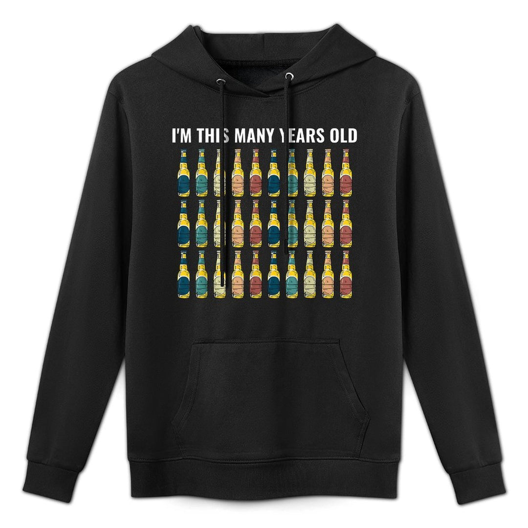 I'm This Many Years Old Beer 30th Birthday Gift Medium-Weight Fabric Hoodie
