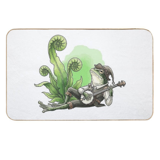 Whimsical Banjo Frog Music  High-Traffic Bath Mat
