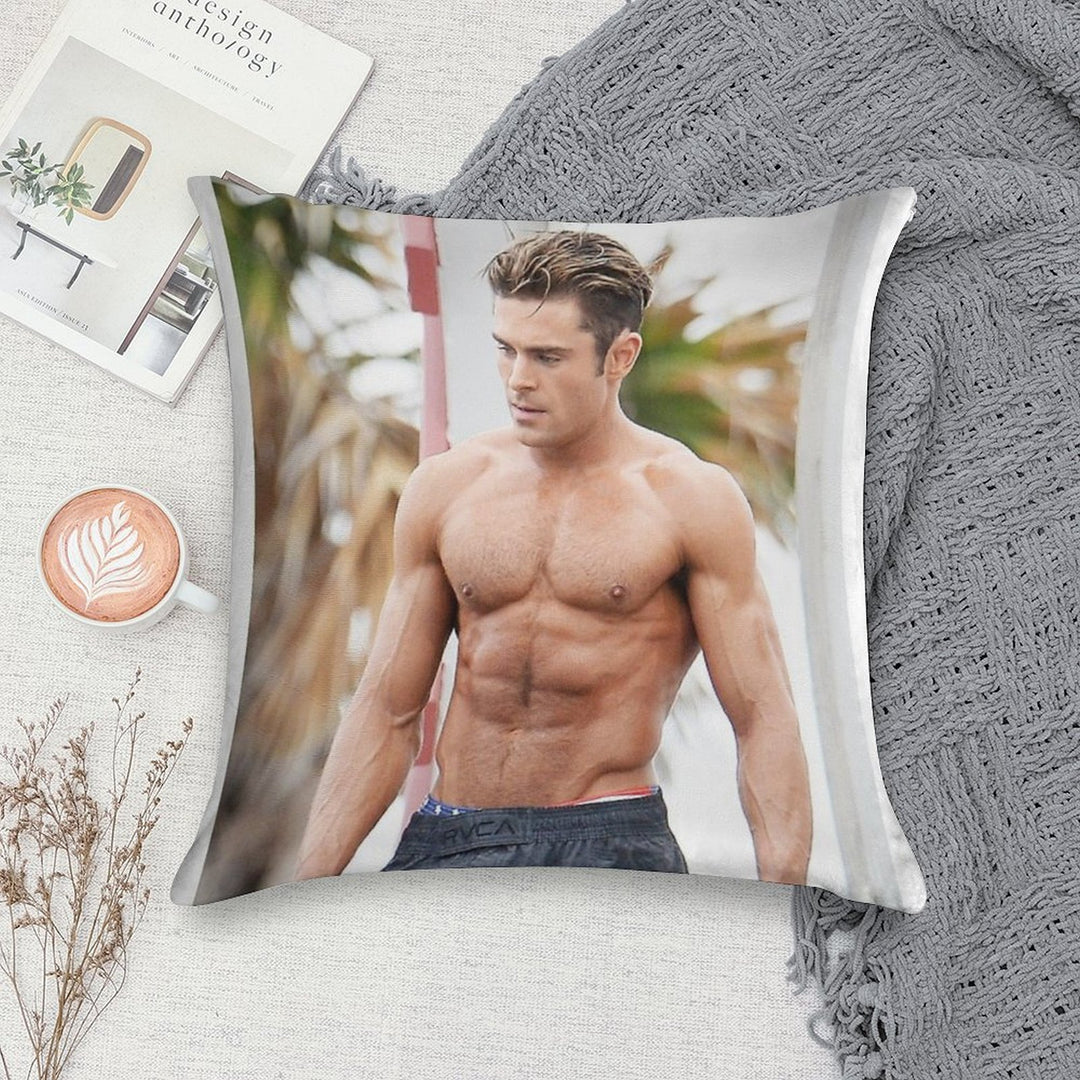 Zac Efron Soft Washable Throw Pillow