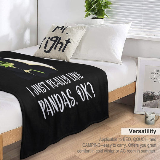 I Just Really Like Pandas, OK Eco-conscious Throw Blanket