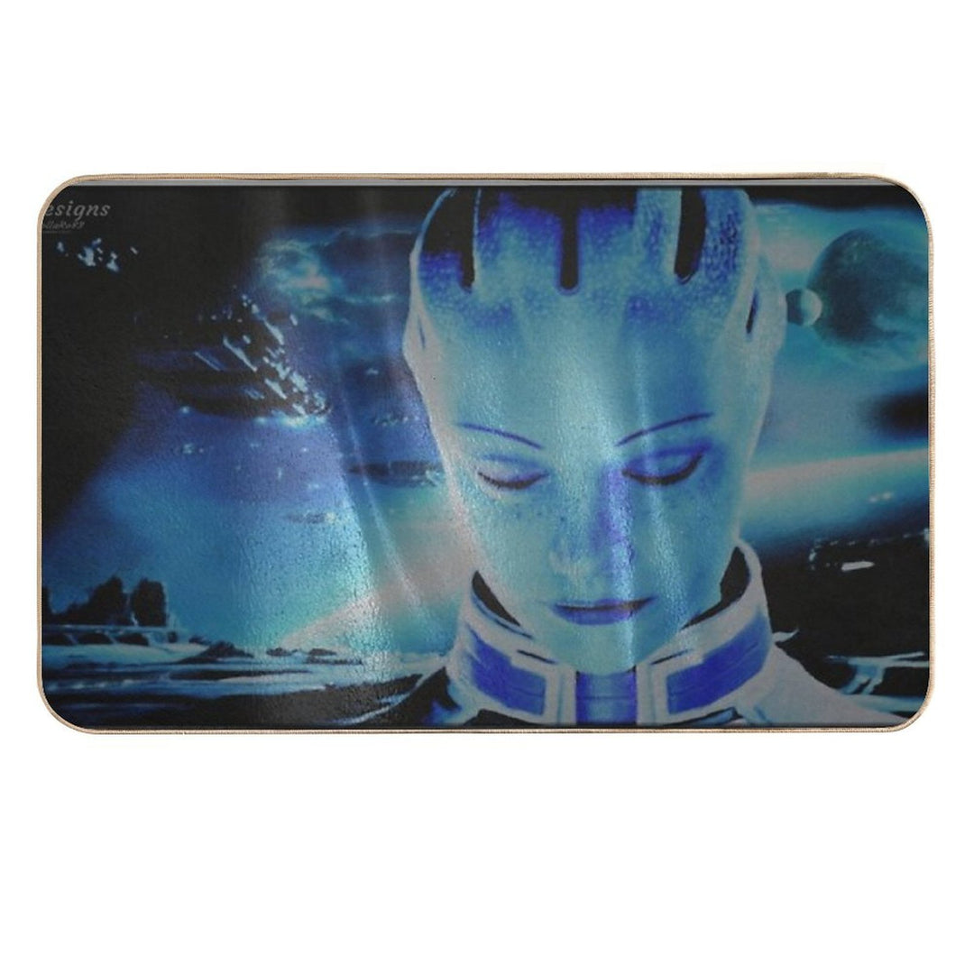 Mass Effect Liara T'Soni Digital Flag Painting  Multi-Purpose Bath Mat