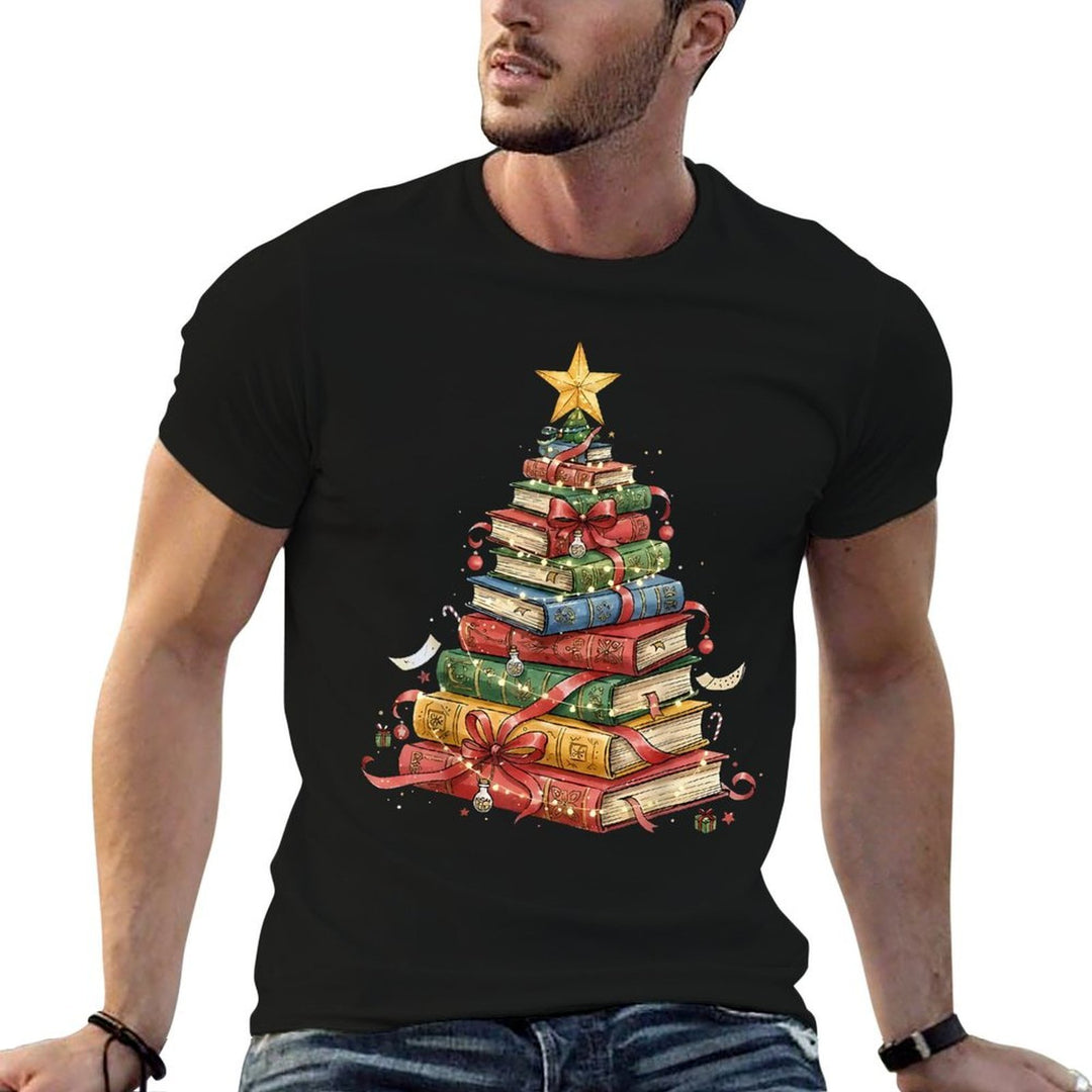 All Booked for Christmas Book Christmas Tree Lights  Slim-fit Cut T-Shirt