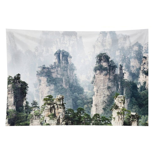 Floating Mountains Zhangjiajie National Forest Park Art Photo Print Tapestry