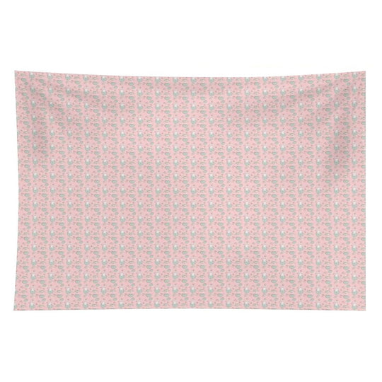 Cute Bunny Teacup Seamless Pattern Pretty Pink Tapestry