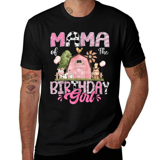 Mama Of The Birthday Girl 1St Birthday Pink Cow Farm  Moisture-wicking T-Shirt