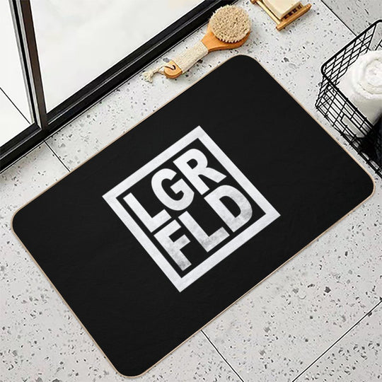 LGRFLD – Lagerfeld  White on Black  Absorbent Bath Mat