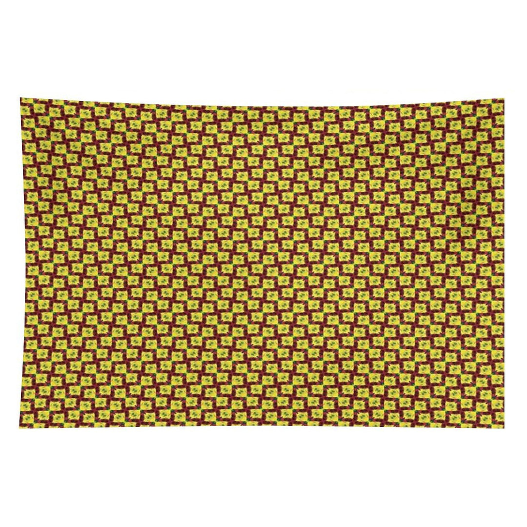 Gold And Green Angled Diamond Bowties on Red Tapestry