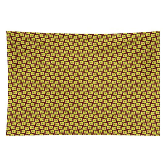 Gold And Green Angled Diamond Bowties on Red Tapestry