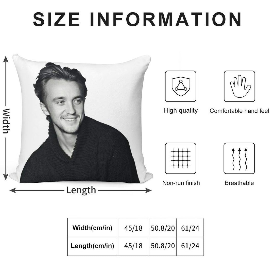 Tom Felton Soft Gift Ready Throw Pillow