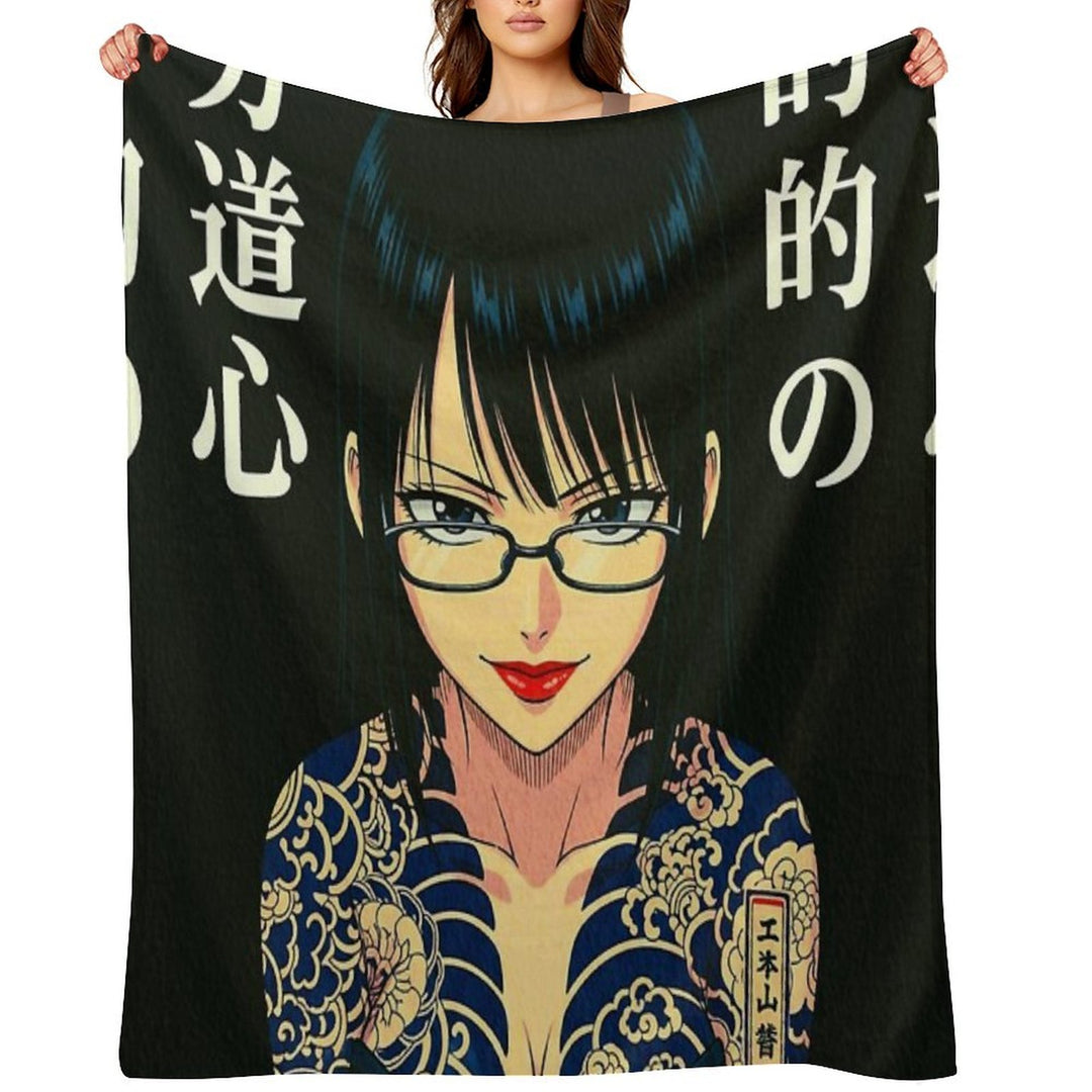 90s Anime Black Widow Lightweight Throw Blanket