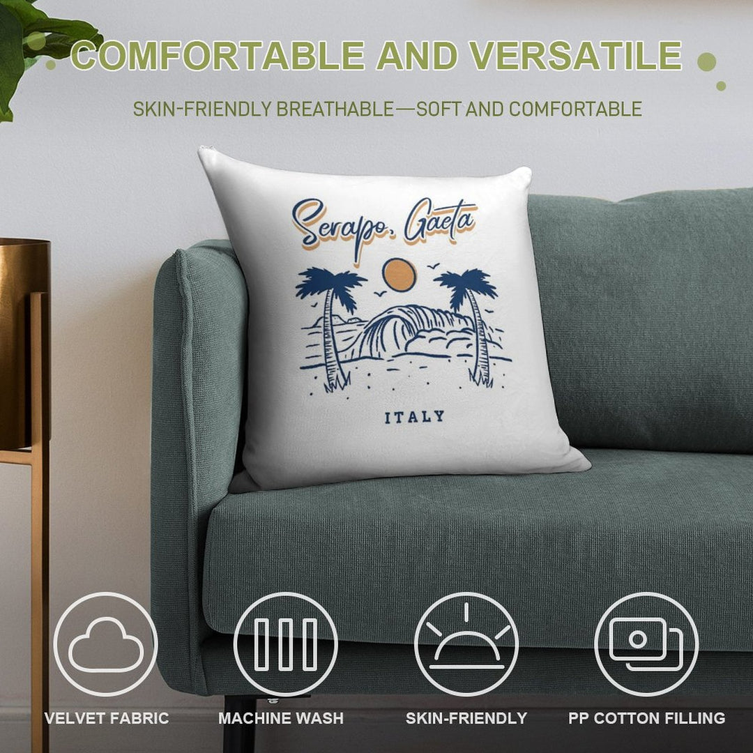 Serapo Gaeta Beach Surfing Italy Soft Gift Ready Throw Pillow