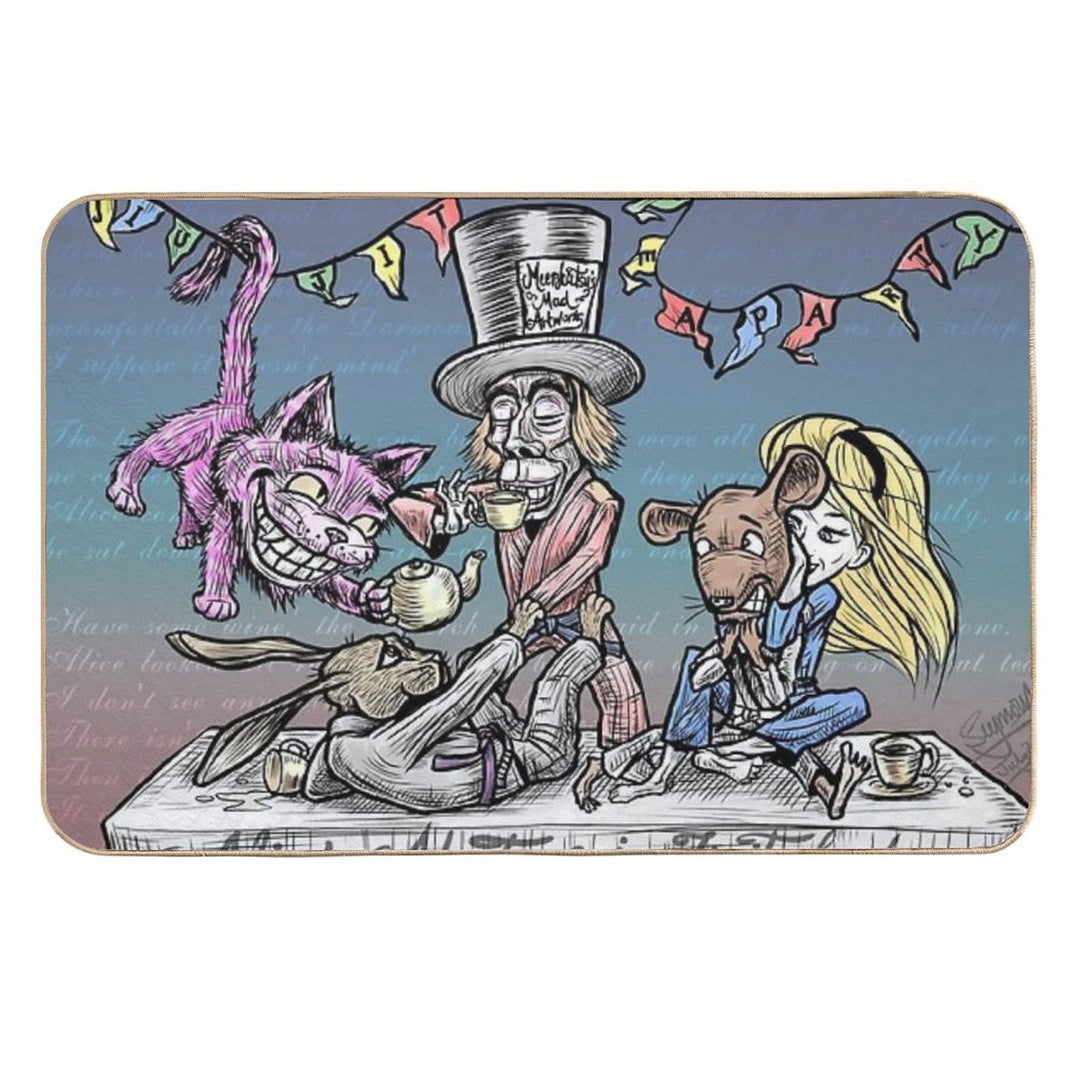 Mad Jiu Jitsu Tea Party  Fade-Resistant Bath Mat