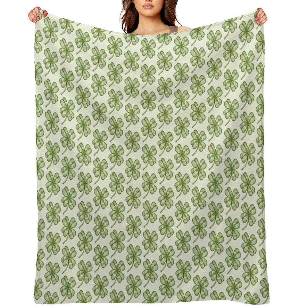 Vintage Lucky Clover Compact Throw Blanket
