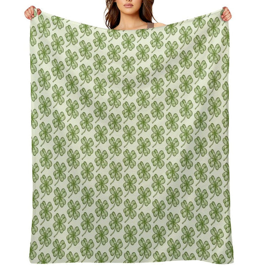 Vintage Lucky Clover Compact Throw Blanket