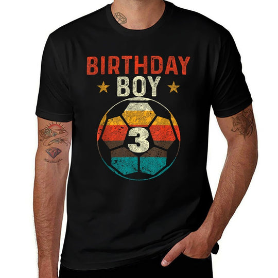 3rd Birthday Boy Soccer Lover 3 Years Old Bday Comfortable T-Shirt