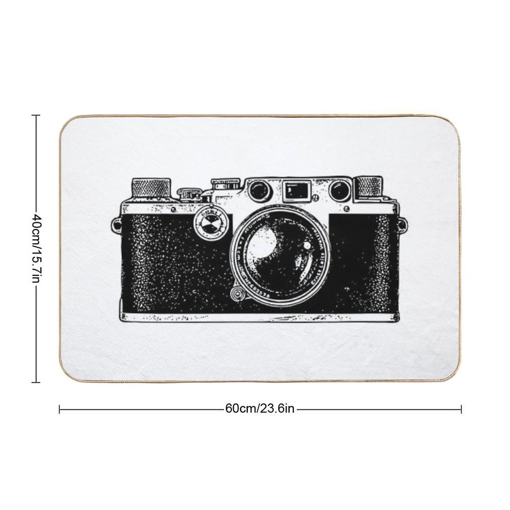 Old Camera  Fade-Resistant Bath Mat