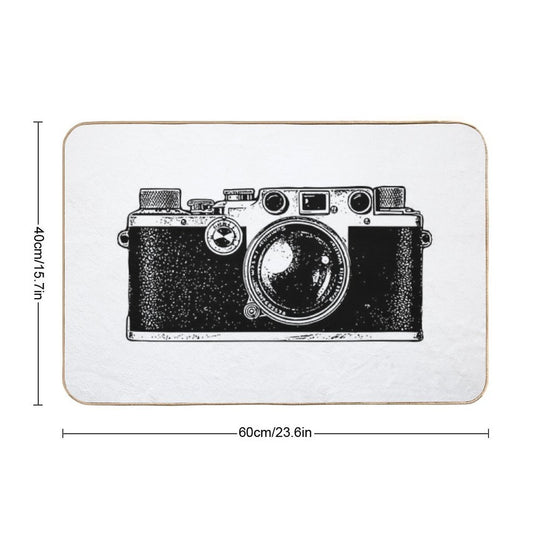 Old Camera  Fade-Resistant Bath Mat