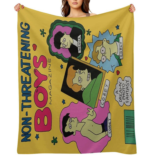 Non-Threatening Boys Magazine All-season Throw Blanket