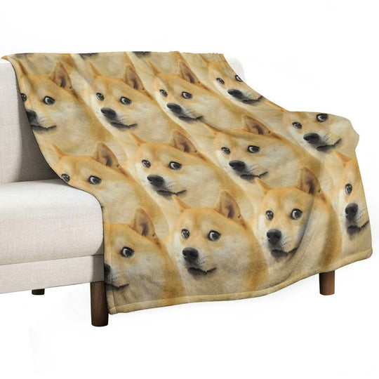Doge Collage Sustainable Throw Blanket