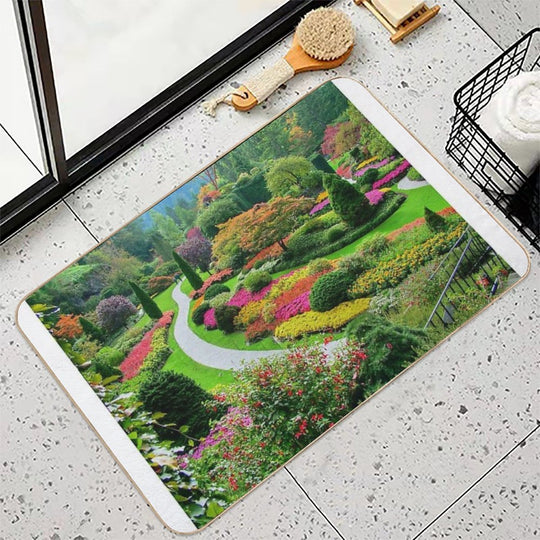 Butchart Gardens BC, Canada in The Fall  Toxin-Free Bath Mat