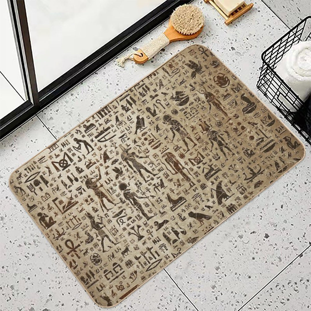 Ancient Egyptian Gods And Hieroglyphs - Vintage And Gold Durable Bath Mat
