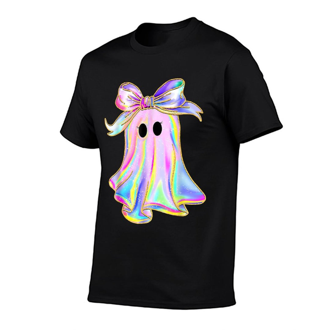 Disco Ghost Pumpkin Halloween Girly Coquette Bow  Odor-resistant T-Shirt
