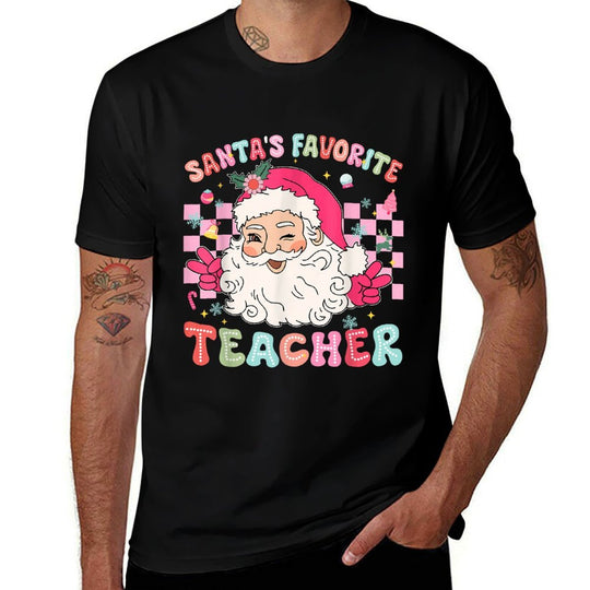 Santa Favorite Teacher Teacher Christmas  Slim-fit Cut T-Shirt