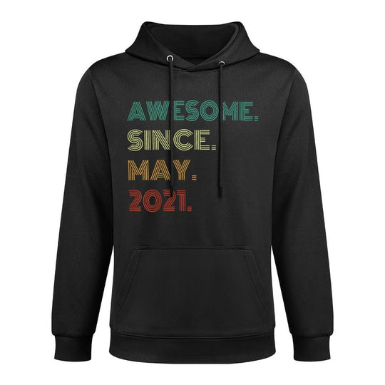 Kids 4 Years Old Awesome Since May 2021 4th Birthday Cotton-Polyester Blend Hoodie