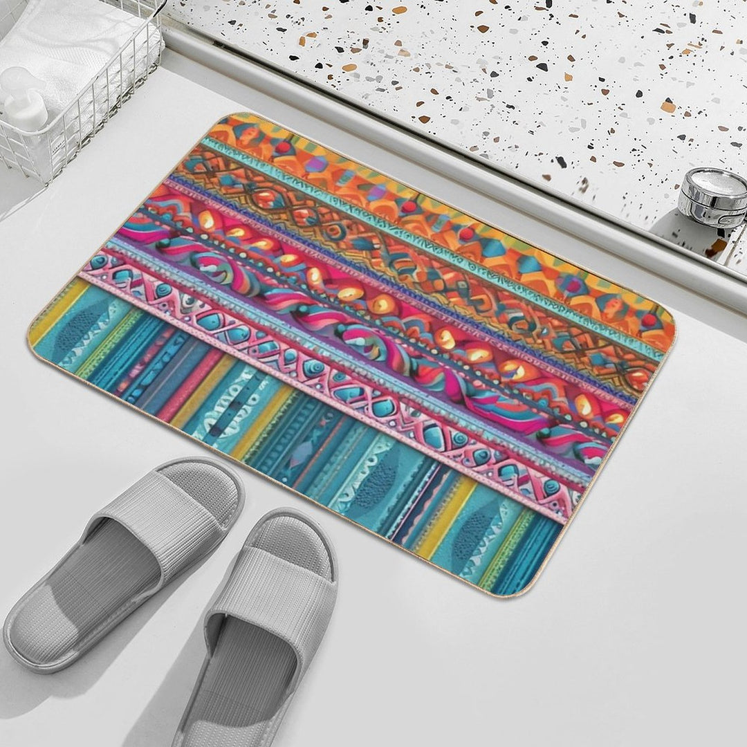 Colorful Patterns  Absorbent Bath Mat