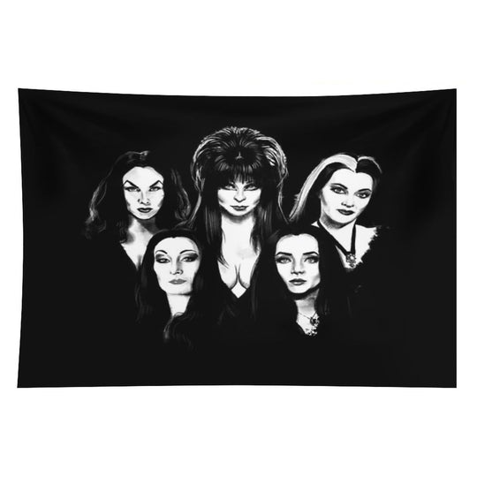 Goth Queens - Elvira, Vampira, Lily, Morticia Tapestry