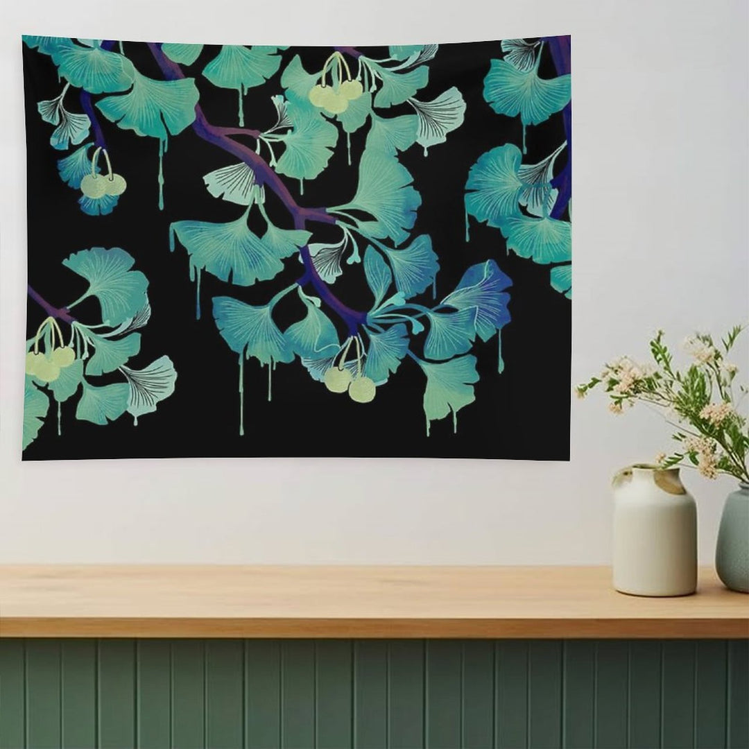 O Ginkgo (on Black) Tapestry
